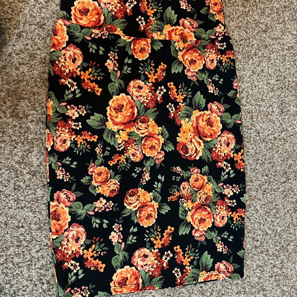 Floral Black Skirt